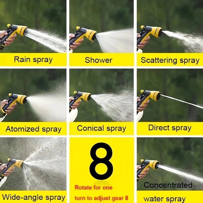 1PC8 Function Garden Water Gun Sprinkler Garden High-Pressure Car Washing Water Gun Garden Watering Sprinkler