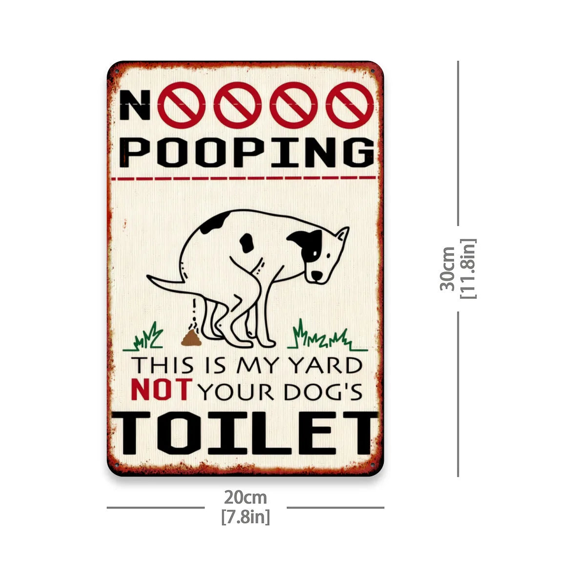 "No Dog Poop Allowed - 8x12" Square Aluminum Sign for Home, Bars, Cafes \u0026 Clubs | Durable Metal Wall Decor"