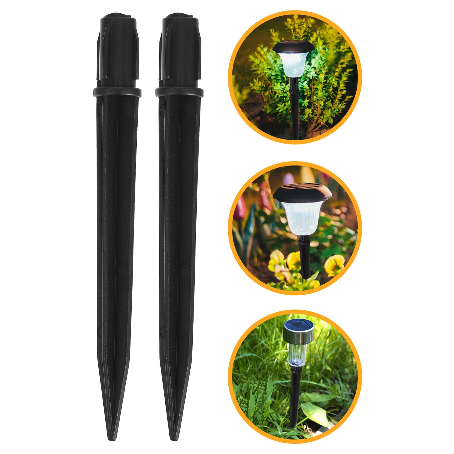 20pcs Garden Lamp Stake Accessories Yard Stakes Garden Picket Outdoor Stake For Outdoor Yard Light Skewer Stakes Short 13cm