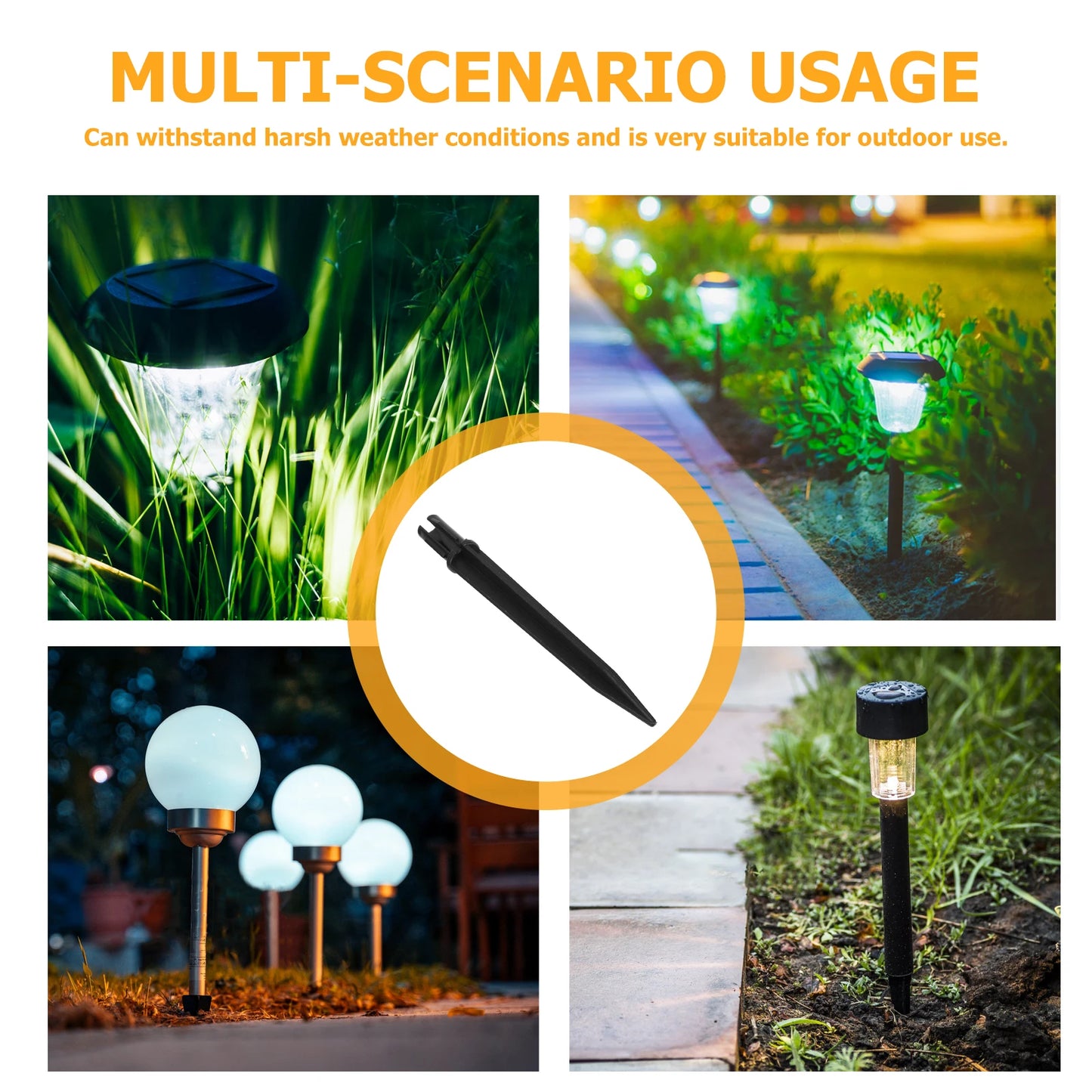 20pcs Garden Lamp Stake Accessories Yard Stakes Garden Picket Outdoor Stake For Outdoor Yard Light Skewer Stakes Short 13cm